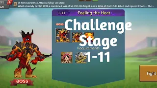 Lords mobile Challenge stage 1-11 f2p|Feeling the heat challange stage 1-11