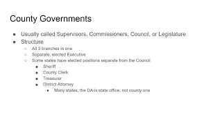 Local Government Structure   Counties 2