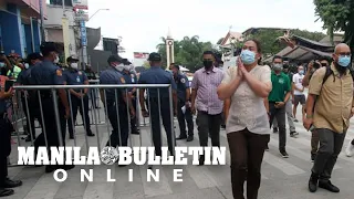 Vice President-elect Sara Duterte thanked her supporters along San Pedro Street in Davao City