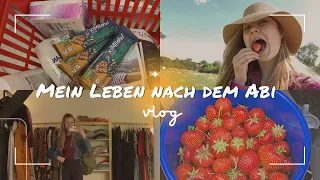 Leben nach dem Abitur (Ferien) - Vlog inkl. Rossmann Haul, Shopping, Erdbeeren pflücken 🍓✨