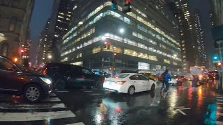 Midtown Manhattan, NYC Rain Walk | Grand Central Area to Central Park (Cyberpunk Vibes) - ASMR