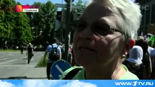 Мюнхен встречает саммит G7 митингами - 1TV HD news 2015.06.05   09:14:39