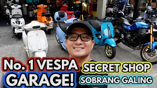 PINAKA MAGANDANG VESPA MOTO GARAGE. SOBRANG GANDA NG MGA UPGRADE!  LAHAT KAYA!