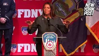 NY AG Letitia James met with chorus of boos, ‘Trump’ chants during FDNY ceremony speech