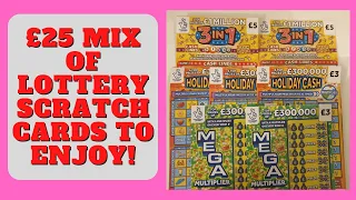 £25 mix of National lottery scratch cards. £25 mix of £5 and £3 scratch tickets 2024