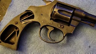 Colt WW II Era Revolver Restoration Deep Rust Pits Removed & Reblued.