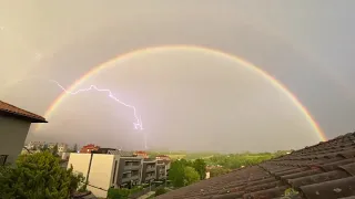 DOUBLE RAINBOW & THUNDERSTORM RELAXING THUNDER AMBIENCE