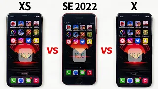 iPhone XS vs iPhone SE 2022 vs iPhone X in 2023 - iOS 16.6 SPEED TEST