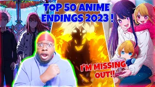 FIRST TIME REACTION TO THE Top 50 ANIME ENDINGS of 2023 - BLIND ANIME REACTION!