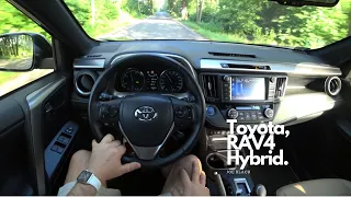 2018 New Toyota RAV4 Hybrid 197 HP 4K | POV Test Drive #072 Joe Black