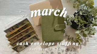 cash stuffing & GIVEAWAY (CLOSED) 🎁 | $696 | march paycheck 3