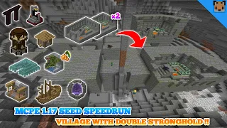 Minecraft pe 1.17 best seed speedrun - Village & Stronghold with lush caves / Portal & Fortress !!