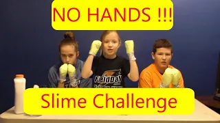 Slime Challenge NO HANDS!! It is pretty FUNNY!! We also CHALLENGE all the other slime makers to TRY