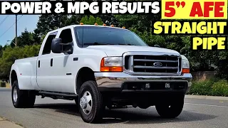 2001 F350 Powerstroke 7.3 - AFE 5" Straight Pipe Exhaust, Performance and MPG Testing Results