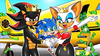 BABY SONIC Adopted by Rich SHADOW Family | Sad Story But Happy Ending | Sonic the Hedgehog 2