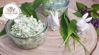 Bärlauchaufstrich/ Dip/ Brotaufstrich/ Osterbrunch-Idee/ Wild Garlic spread  (Rezept unten)