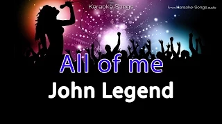 John Legend "All of me " Instrumental Karaoke Version without vocals with lyrics