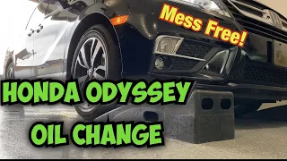Honda Odyssey oil change DIY Oil filter no mess 2018 2019 2020