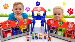 Vlad e Niki PAW Patrol caminhões de brinquedo Missão de resgate