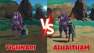 Alhaitham vs Tighnari Same Team Showcase! Which C0 Dendro DPS is The Best???