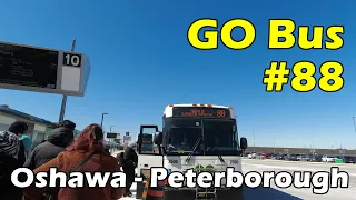 [4K] GO Transit Route 88 Bus Ride from Oshawa to Peterborough Bus Terminal (Duration 1h 22min)