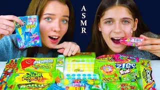 ASMR TRYING SUPER SOUR EXTREME CANDY (Gummy Candy, Buttons, Sour Patch, Juicy Drop) 먹방