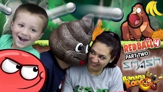 a POOPY HEAD Plays Games!  Redball 4, Banana Kong & Smash Hit (FGTEEV FAMILY GAMEPLAY)