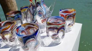 GLASSES SET AND PITCHER - LAVA TUMBLERS