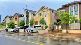 4K Rain Walk in Japan - Modern Japanese Houses | Residential Walking Tour in Nisshin, Aichi