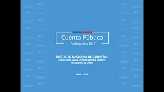 Cuenta Publica Instituto Nacional de Geriatría