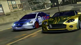 Ronnie's Aston Martin DB9 vs Earl's Mitsubishi Lancer Mostwanted Sprint Race