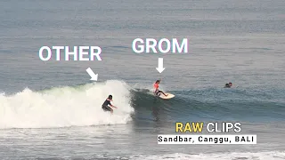 How This Grom Always Win? (Opening Scene) I RAW CLIPS Sandbar, Canggu Bali I Surfing Canggu Bali