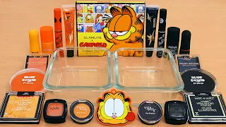 Garfield Orange vs Black - Mixing Makeup Eyeshadow Into Slime ASMR