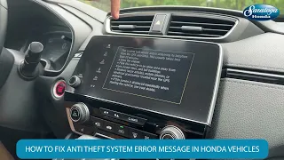 How To Fix Anti Theft Screen in Honda