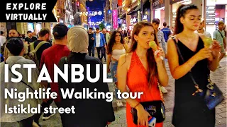 [4K] Istanbul busy night walk | Istiklal street | Turkey 2022 | Nightlife walking tour