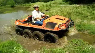 Argo ATV Amphibious 8x8 test for leaks across water