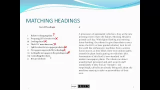 IELTS Reading - Matching Headings