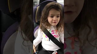 Carpool Karaoke from the car seat - cute kid singing DNCE - Cake By The Ocean Cover