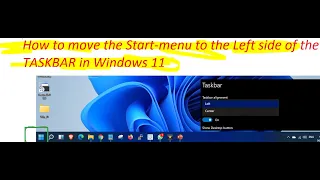 How to move the start menu to the left side of the Taskbar in Windows 11