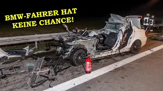 [Tödlicher Unfall auf der Autobahn] - BMW kracht ungebremst in 40-Tonner - | FEUERWEHR im EINSATZ