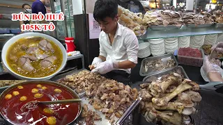 Quán Bún Bò Huế 105k Siêu Ngon với Nồi Nước lèo Hầm hơn 120kg Xương Ống Bò ở Sài Gòn