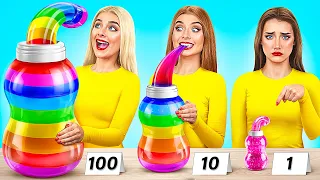 1, 10 oder 100 Schichten Nahrung Challenge | Lustige Momente von Multi DO Challenge