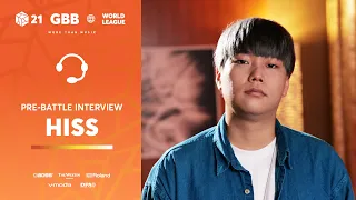 Hiss 🇰🇷 | GRAND BEATBOX BATTLE 2021: WORLD LEAGUE | Pre-Battle Interview