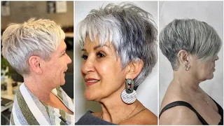 Amazing Haircut 70S Anti  Age  Short Gray Graduation With Undercut