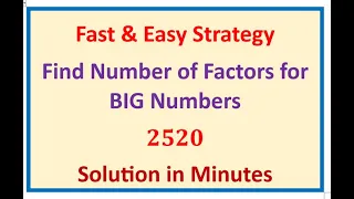 How to find number of  Factors of any Number like 2520