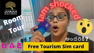 Free UAE Tourist SIM card 😳 |Jannah Hotels & Resorts Room Tour |Dubai Travel series|Telugutrekkers