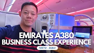Emirates A380 Business Class Review- NRT to DXB [Eng CC]