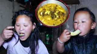 Nepal's national curry mustard dry vegetable and potato mix @Ritarojan