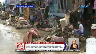 24 Oras: Ilang bahagi ng Rodriguez, Rizal, baha pa rin; LGU at mga residente, pahirapan ang...