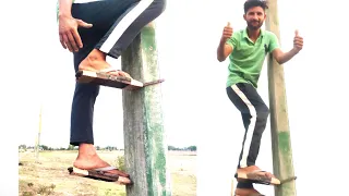 DesiJugad- How to Make Stairs To Climb On Electric pole || Unique Instrument For Pole Climbing